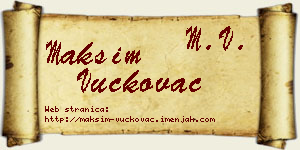 Maksim Vučkovac vizit kartica